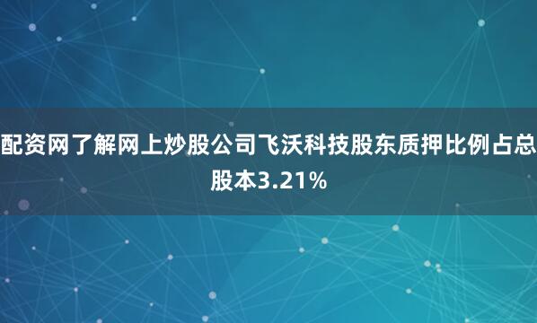 配资网了解网上炒股公司飞沃科技股东质押比例占总股本3.21%